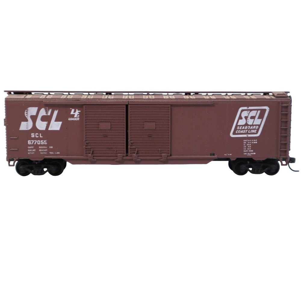 SCL Seaboard Coast Line 677055 Double Door Boxcar HO Scale Brown Train Car